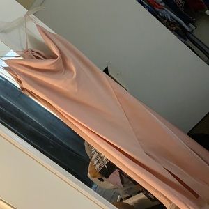 Light pink elegant halter top dress